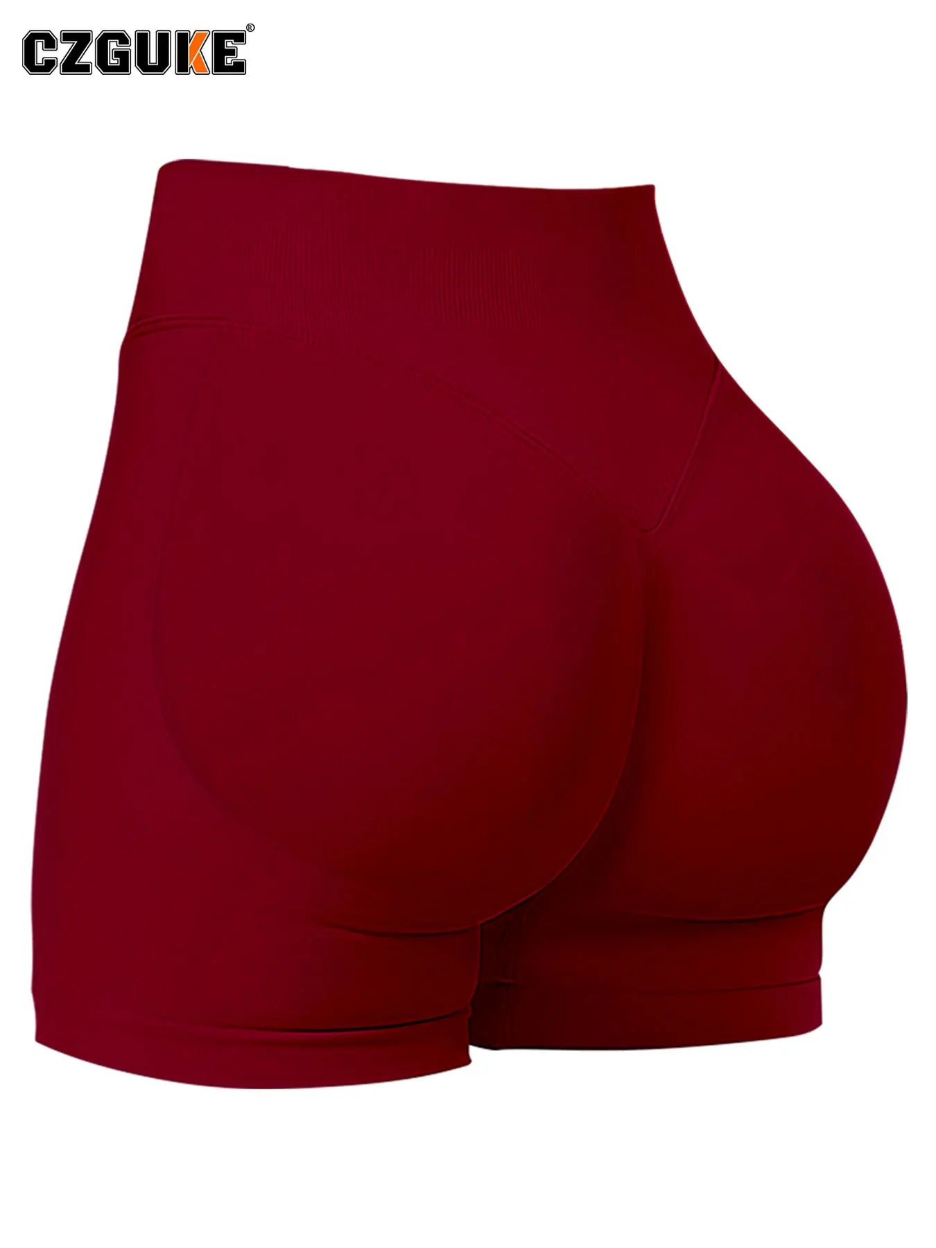 CZGUKE-Women High Waist Yoga Shorts Scrunch Butt Lifting Sports Shorts Seamless Gym Workout Short Pants For Fitness Running
