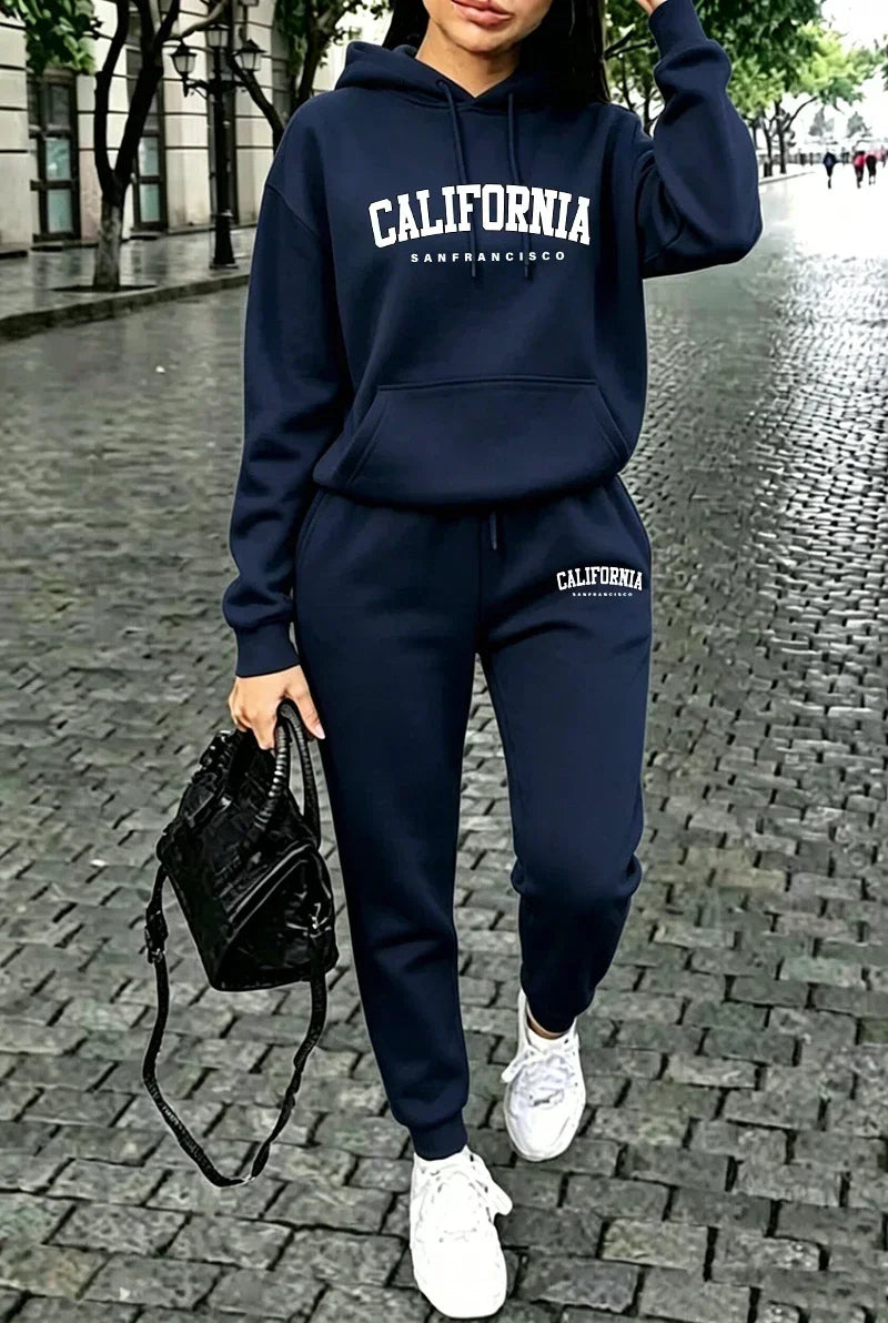 Womens Tracksuit Printing Casual Hooded Sweatshirt Sportswear Outdoors Sports Jogging Clothing Fashion Single Item Hoodie Pants