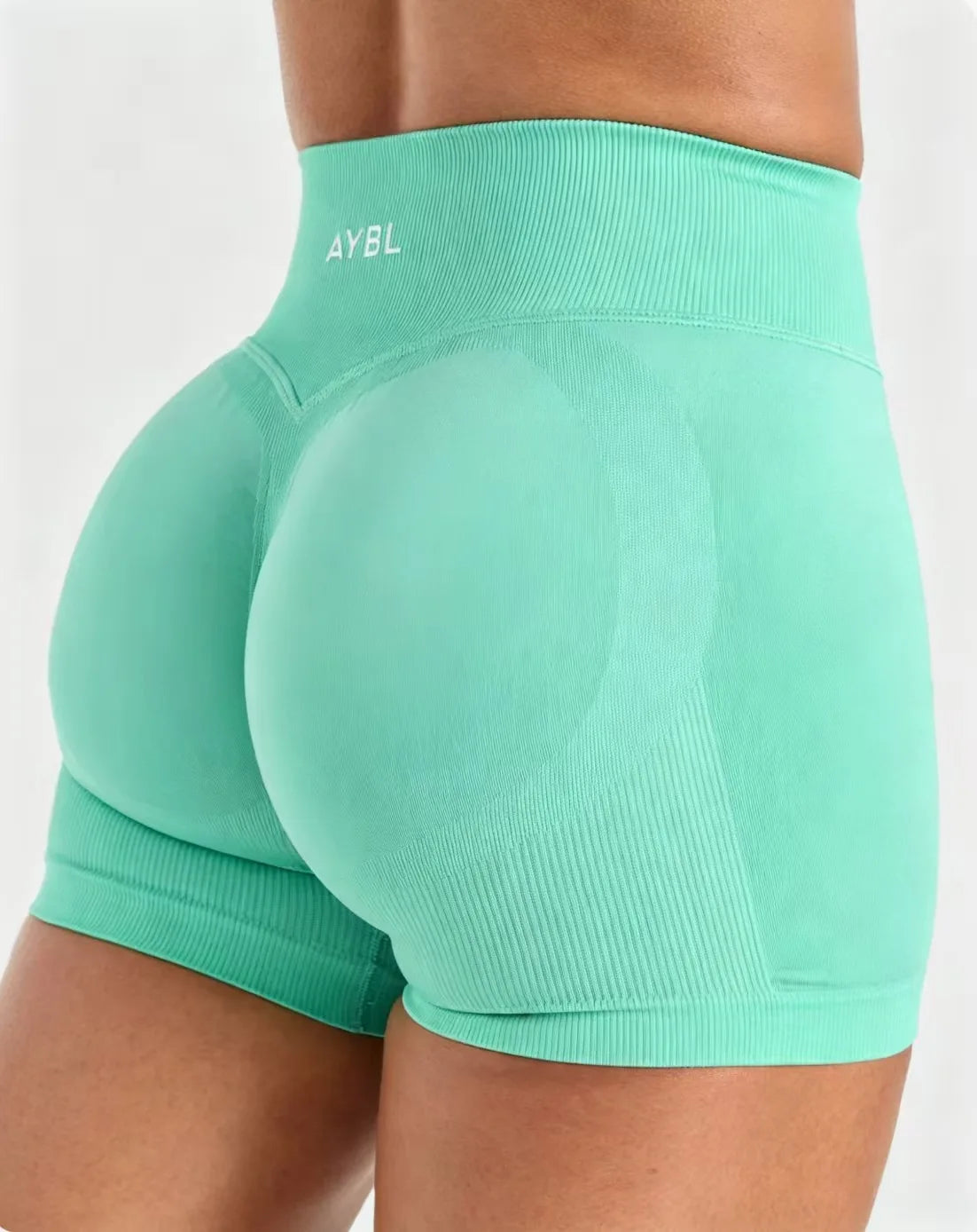 Shorts de yoga sans couture taille basse pour femme, effet froncé, extensibles, pour le sport et le fitness