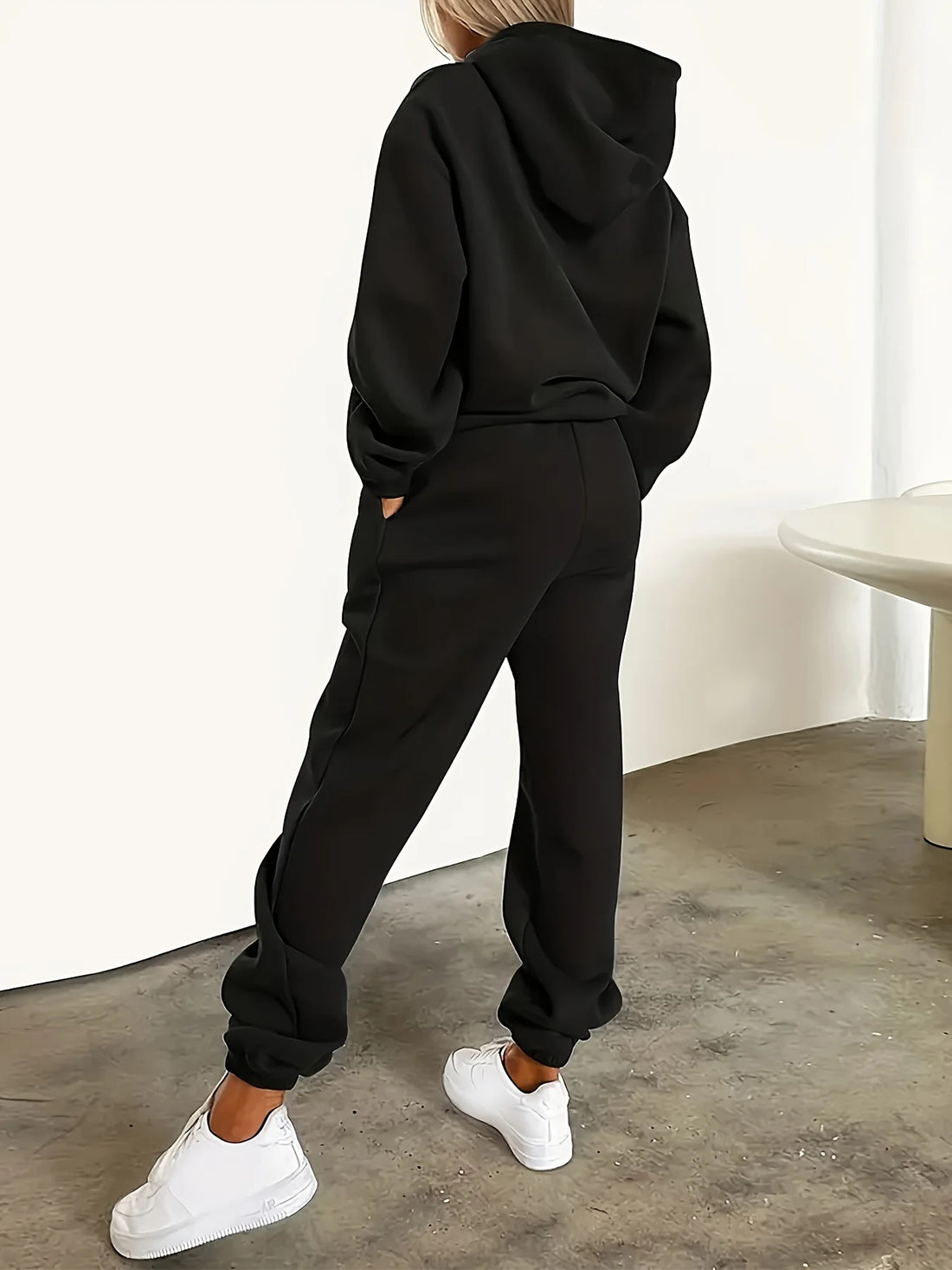 Women's Hoodie+Sports Pants Set Hip Hop Street Casual Fashion Letter Printed Loose Sports Shirt Autumn/Winter Wool Warm Clothing