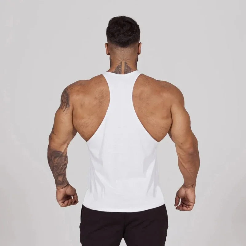 Fitness Stringer Tank Top for Men, High Stretch Breathable Vest, Moisture-Wicking Slim-Fit Durable Sleeveless Gym Muscle Tank