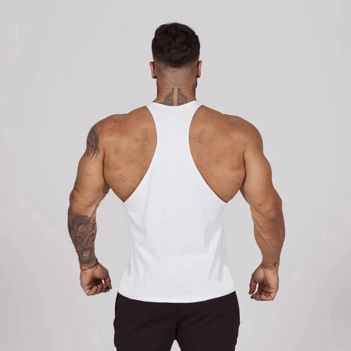 Fitness Stringer Tank Top for Men, High Stretch Breathable Vest, Moisture-Wicking Slim-Fit Durable Sleeveless Gym Muscle Tank