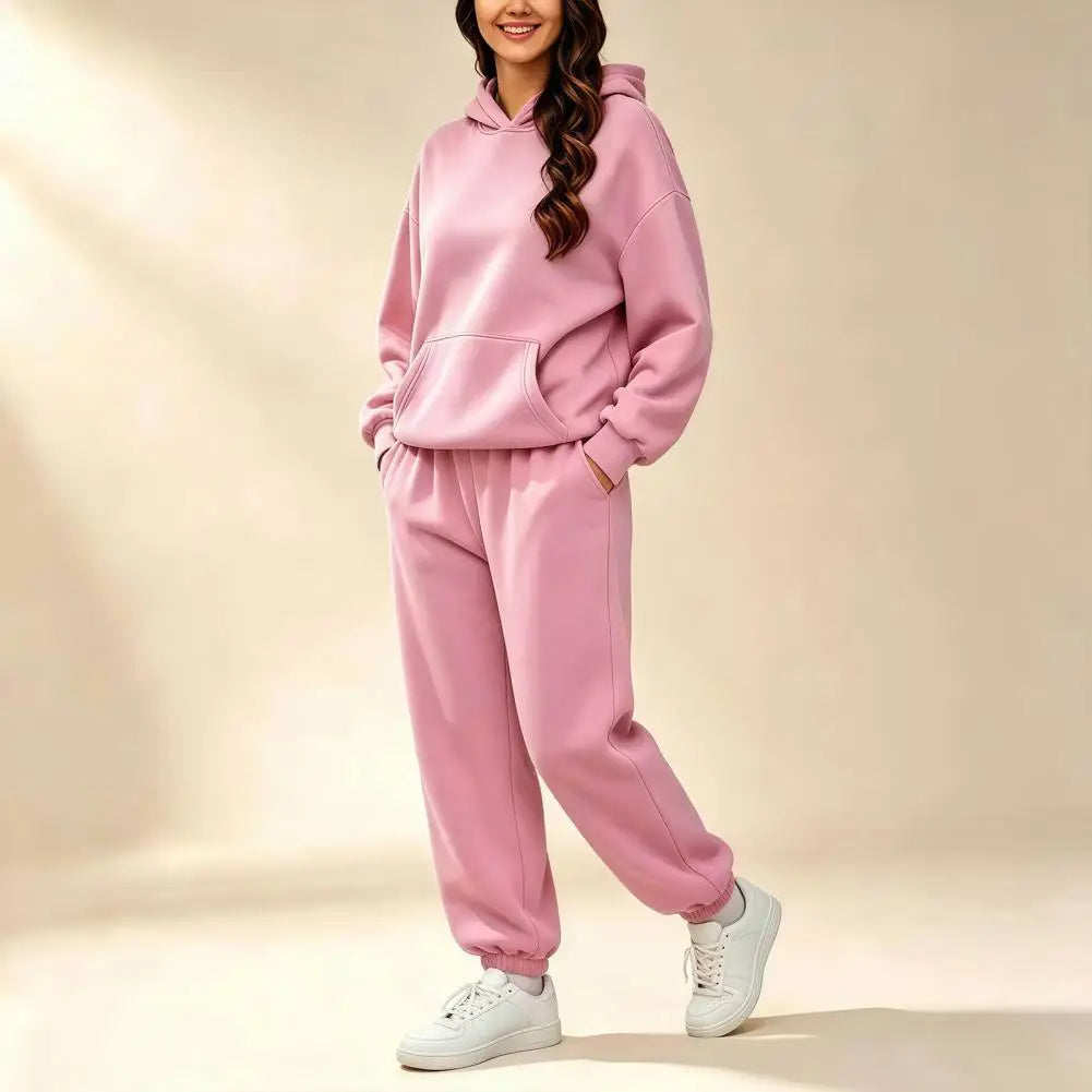 Women's Two Piece Tracksuit Set Long Sleeve Hoodie & High Waisted Joggers Sweatpants Sportswear Matching Outfit for Spring