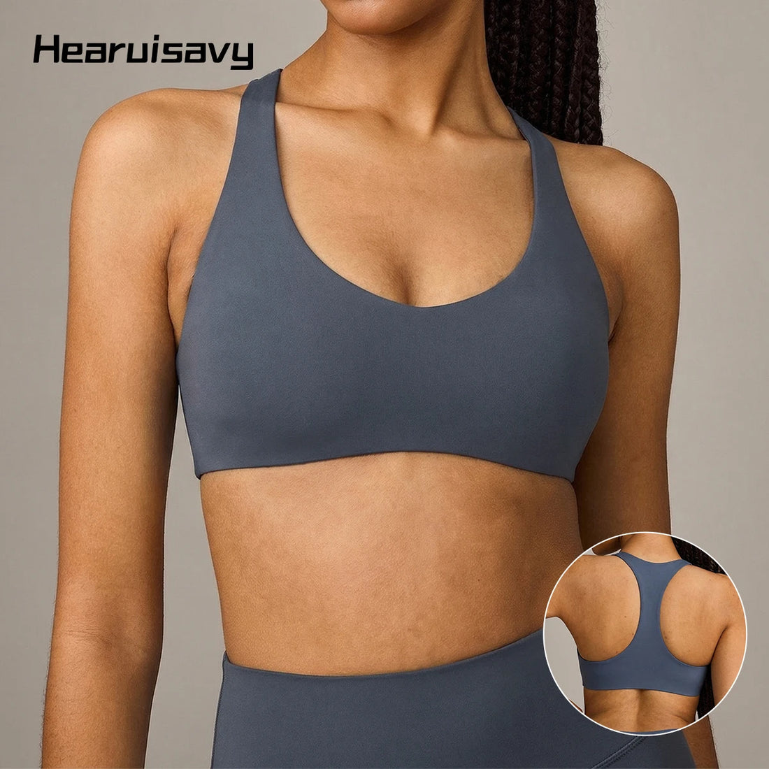 Hearuisavy Summer Sports Bra Women High Impact Running Sweatproof Fitness Bra Push Up Shockproof Yoga Brassiere Workout Top Gym - ATFH