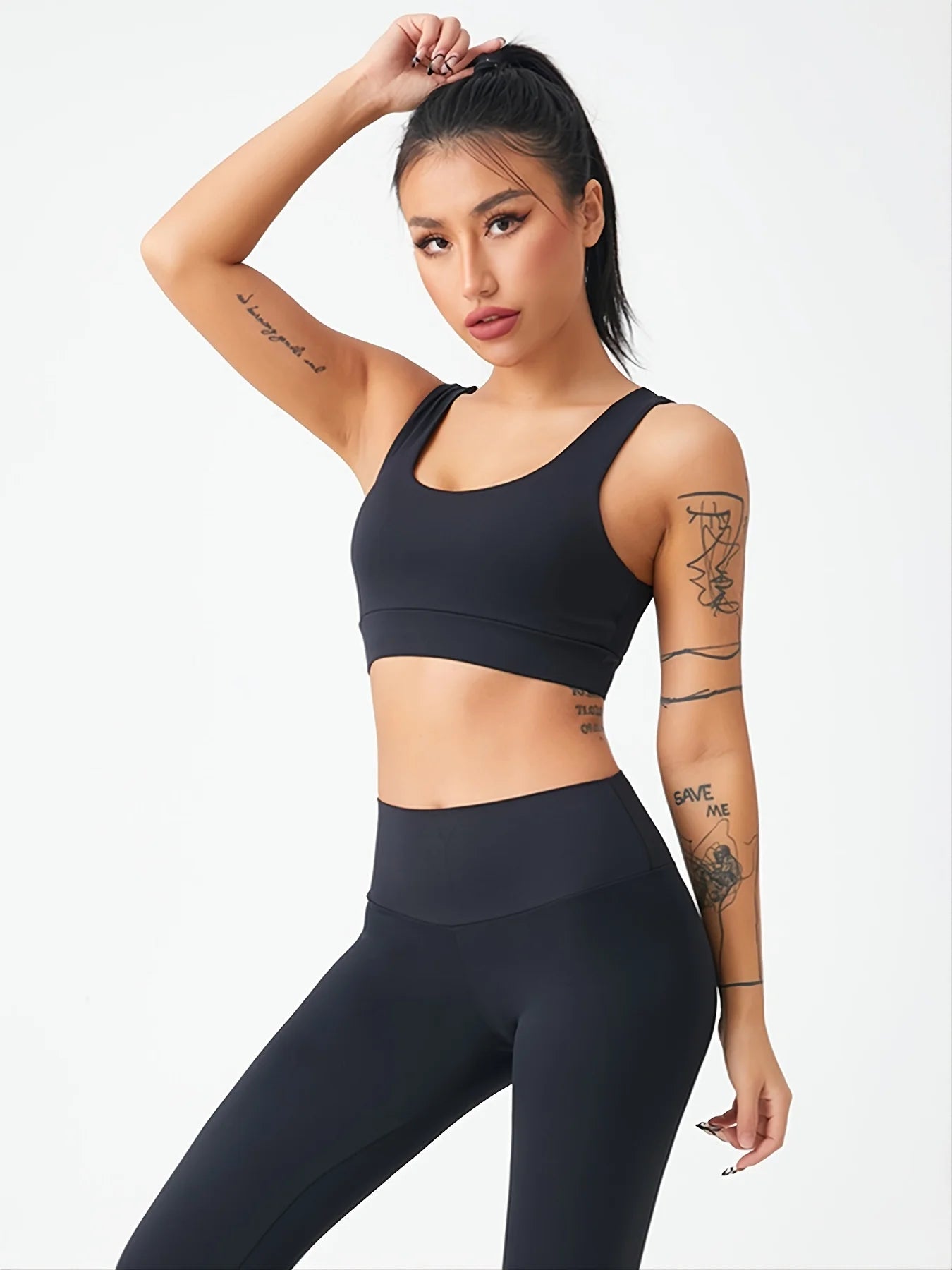 High Waist Butt Lifting Yoga Pants Ruched Peach Hip Quick Dry Breathable Stretch Sports Leggings for Gym Workout - ATFH
