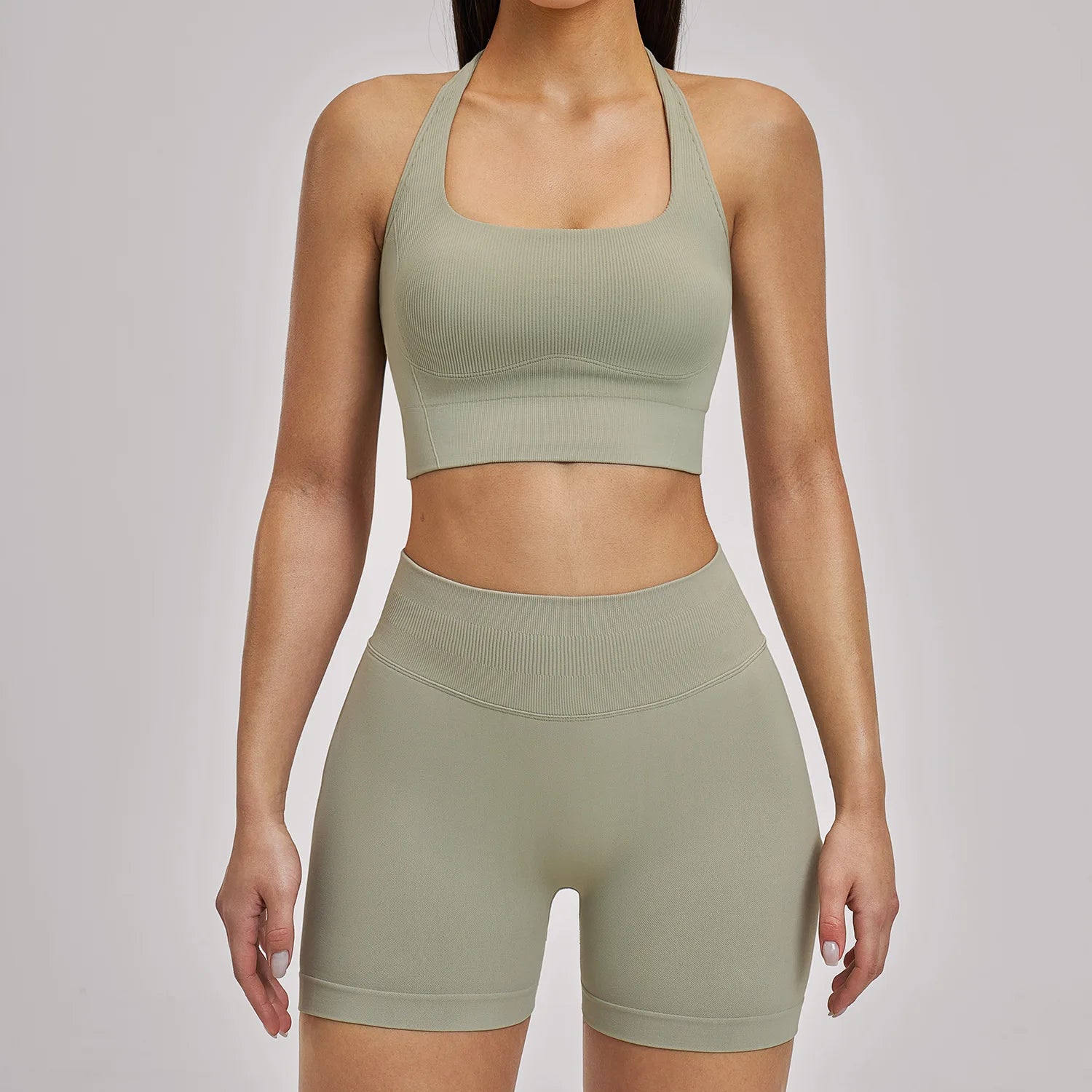Seamless Yoga Set Women's Tracksuit Seamless Gym Fitness Set Woman 2PCS Leggings Sports Bra Breathable Sportwear Woman Clothes - ATFH