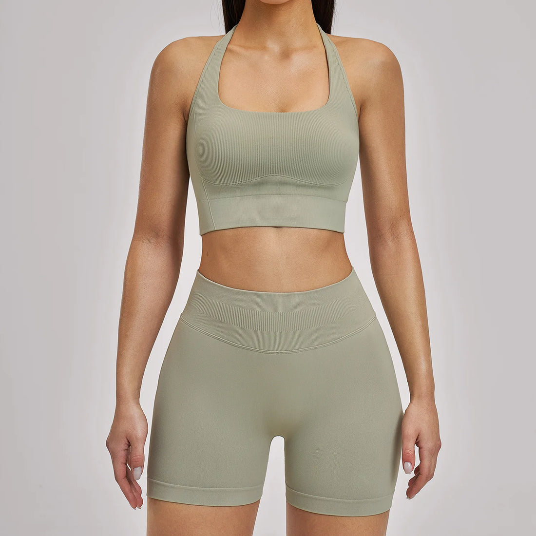 Seamless Yoga Set Women's Tracksuit Seamless Gym Fitness Set Woman 2PCS Leggings Sports Bra Breathable Sportwear Woman Clothes - ATFH