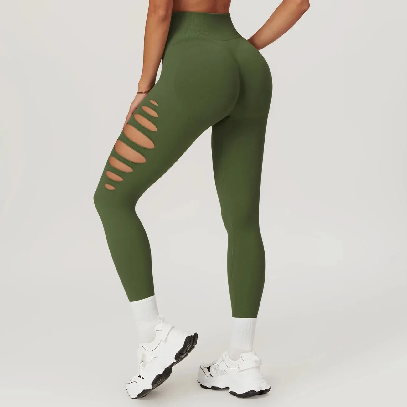 2026 Hollowed Out Seamless Yoga Pants for Women Sexy High Waist Push Up Gym Workout Tights Running Fitness Sports Leggings - ATFH