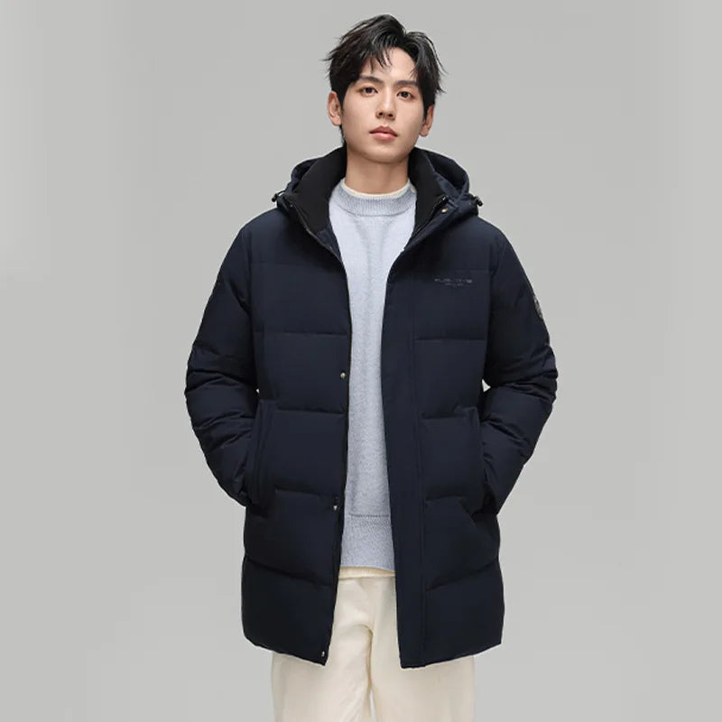 Men's Winter Down Jacket Coats Parka Clothes Warm Hooded Puffer Jacket Brand Luxury Padding Thick Short Padded Jacket HWY288