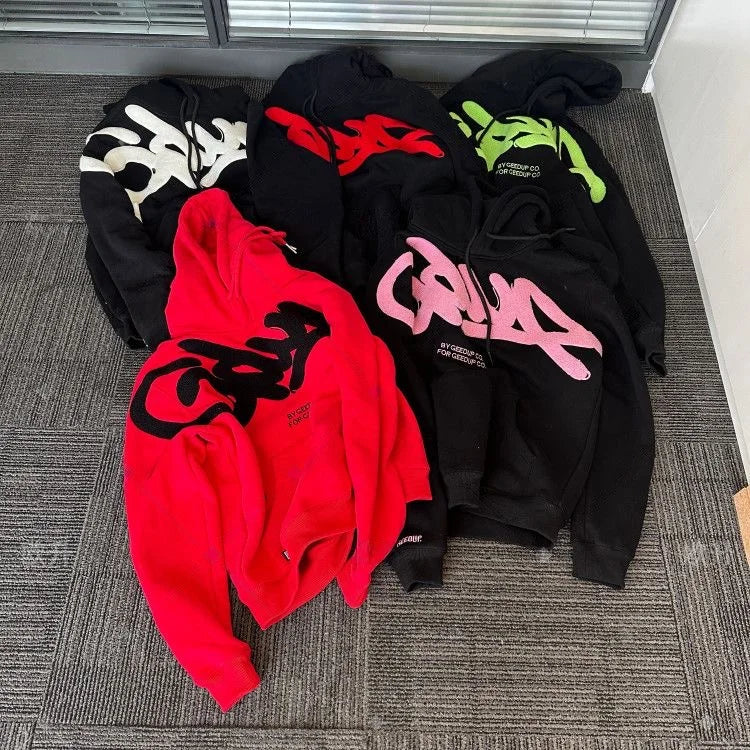 100% Cotton Geedup Australia Top Quality High Street Women Men Hoodie Clothing Hip-Hop Loose Y2K Harajuku Oversized Sweatshirt - ATFH