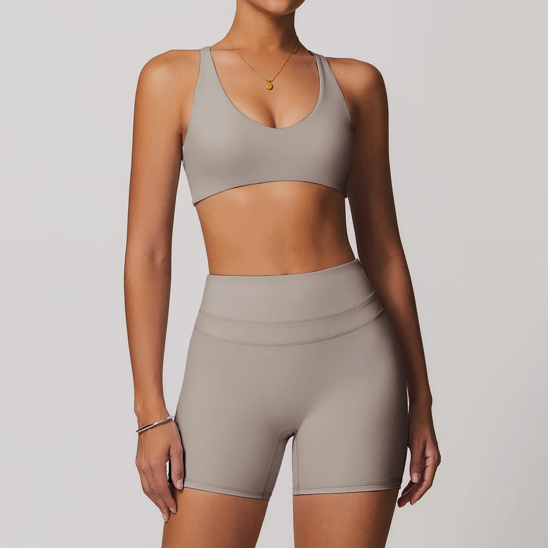 2pcs Yoga Set Women Gym Fitness Sportwear Running Workout Clothes Tights Sports Bra Gym Top Booty Shorts Yoga Leggings Tracksuit - ATFH