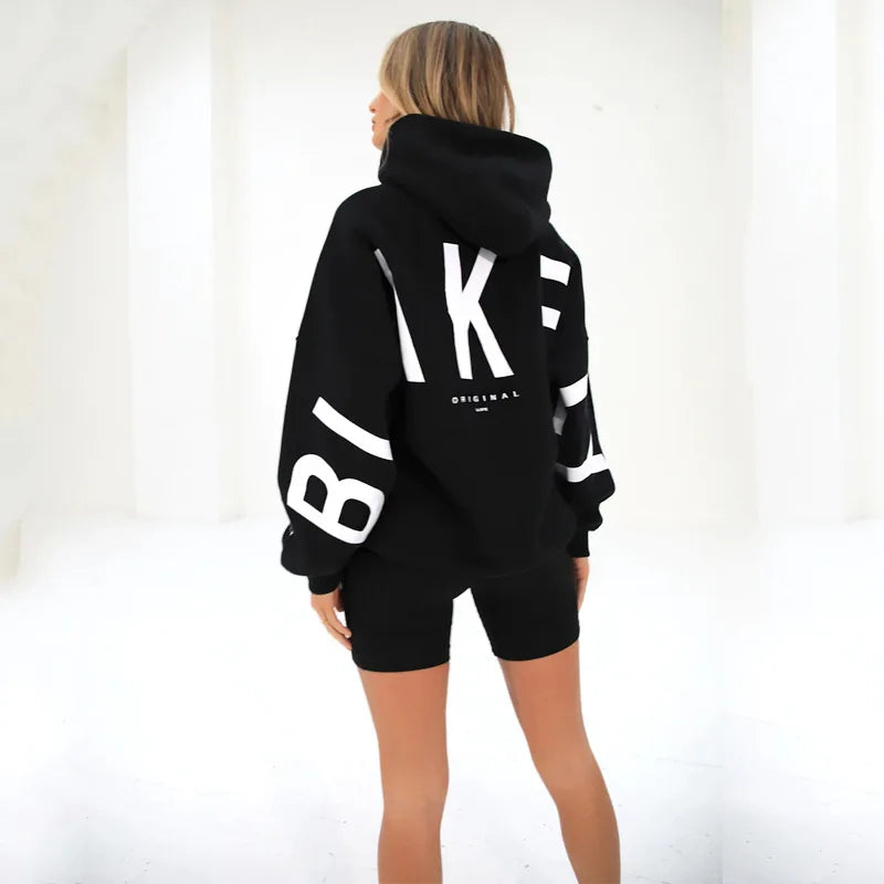 Y2K New in Hoodies & Sweatshirts Winter Fashion Printed Thickened Versatile Long Sleeve Baggy Hoodies Woman Clothing - ATFH