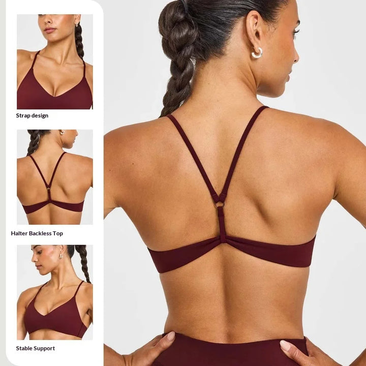 Sexy Fitness Yoga Bras Race Back Sports Bras Nylon Top Women Bra Breathable Underwear for Women Gym Yoga Bras Solid Color - ATFH