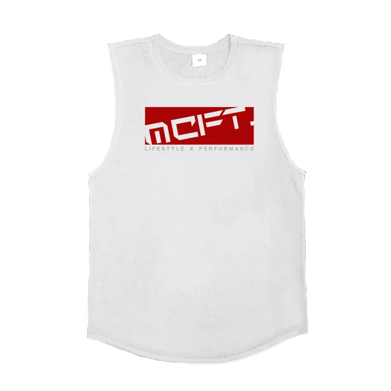 Running Vests Men Summer Cotton Gym Clothing Fitness Tank Top Muscle Bodybuilding Stringer Tank Tops Workout Sleeveless Shirt