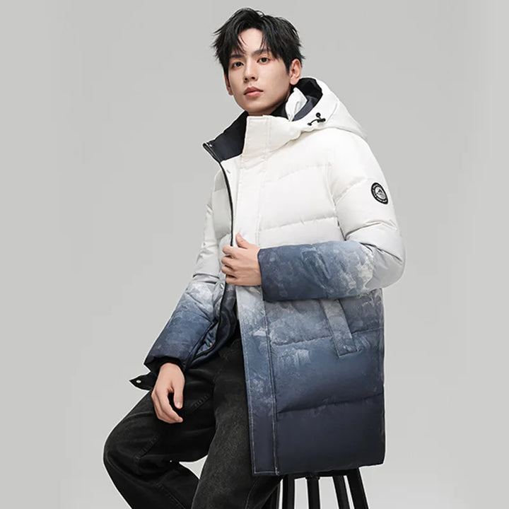 Men's Winter Down Jacket Coats Parka Clothes Warm Hooded Puffer Jacket Brand Luxury Padding Thick Short Padded Jacket HWY288