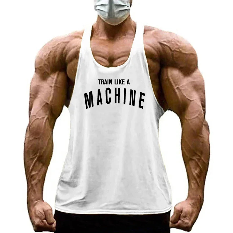 Men's Summer Breathable Gym Clothing for Men Cotton Running Vests Fitness Tank Tops Loose Workout Stringer Sleeveless Shirt