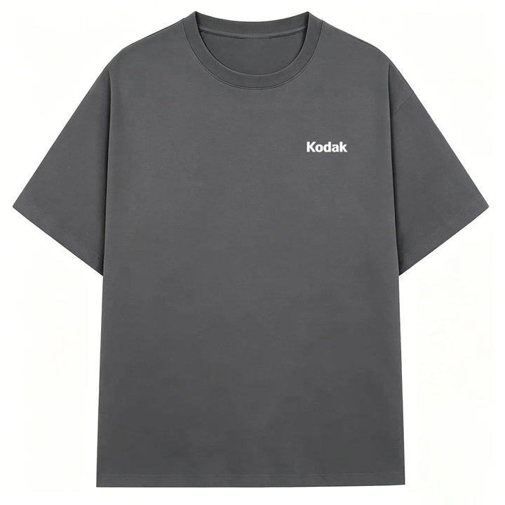 Kodak Mini Logo T-Shirt, Cream Beige Small Print Tee, Cotton Crewneck for Men & Women Retro Casual Streetwear ATFH