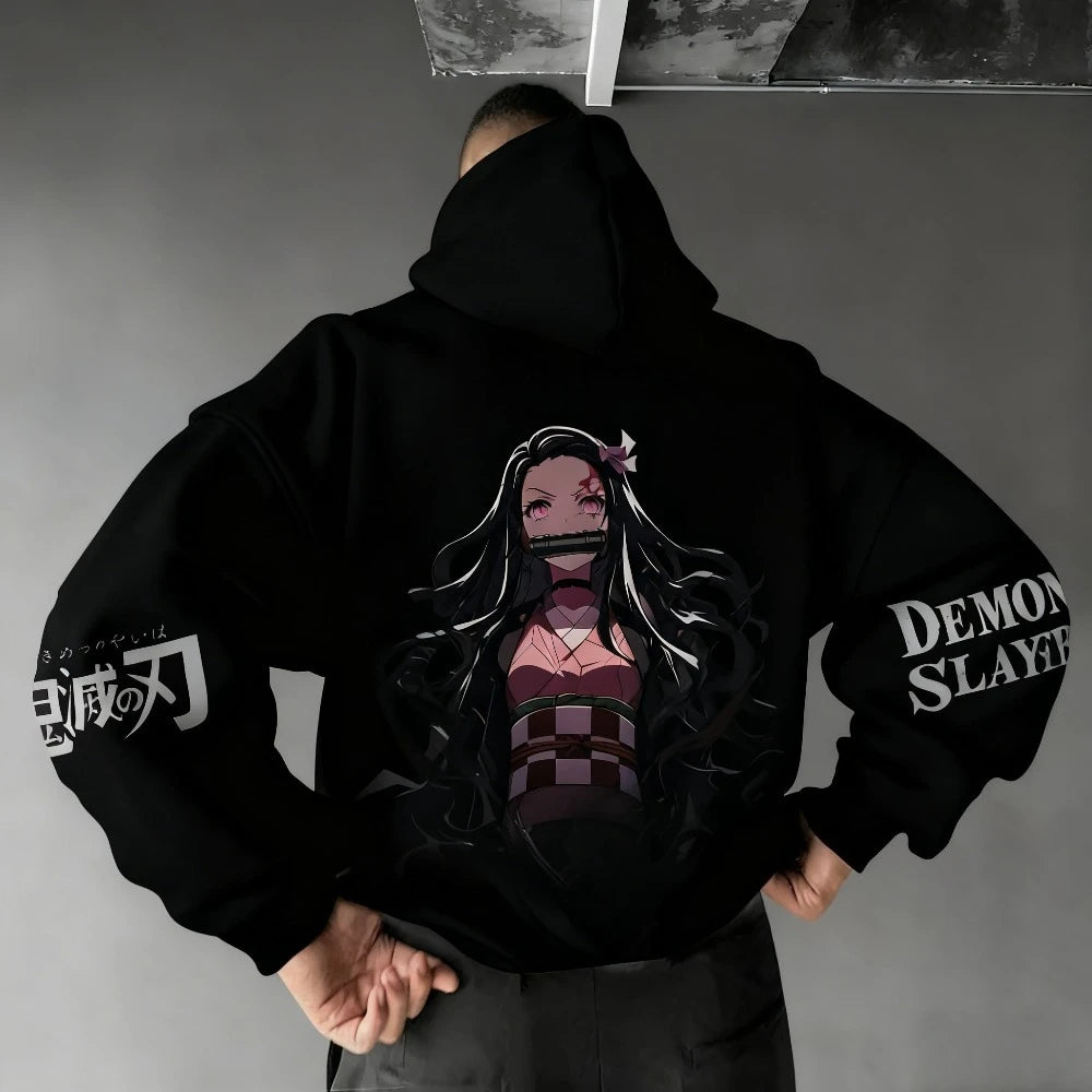 2026 New Demon Slayer Kamado Nezuko Printed Hoodie Sweatshirt Men's and Women's Hoodie Men's Tops Sports Hoodie Harajuku Hoodie - ATFH