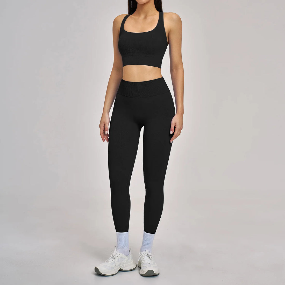 Seamless Yoga Set Women's Tracksuit Seamless Gym Fitness Set Woman 2PCS Leggings Sports Bra Breathable Sportwear Woman Clothes - ATFH