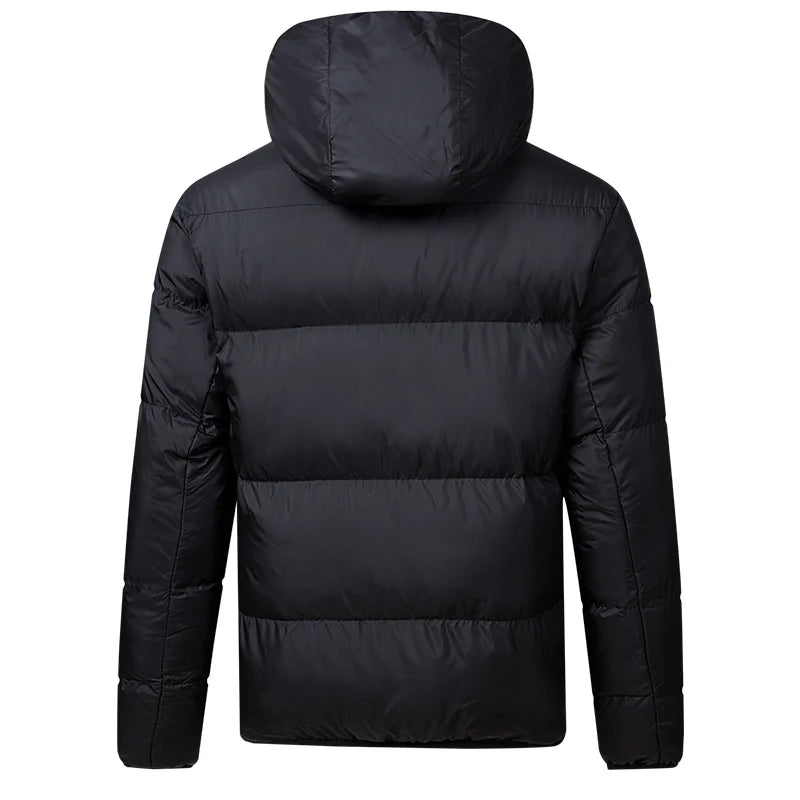 Man Simplicity Windproof Keep Warm Parkas New Fashion Solid Color Cotton Clothes 2024 Winter Thickening Hooded Leisure Man Coats