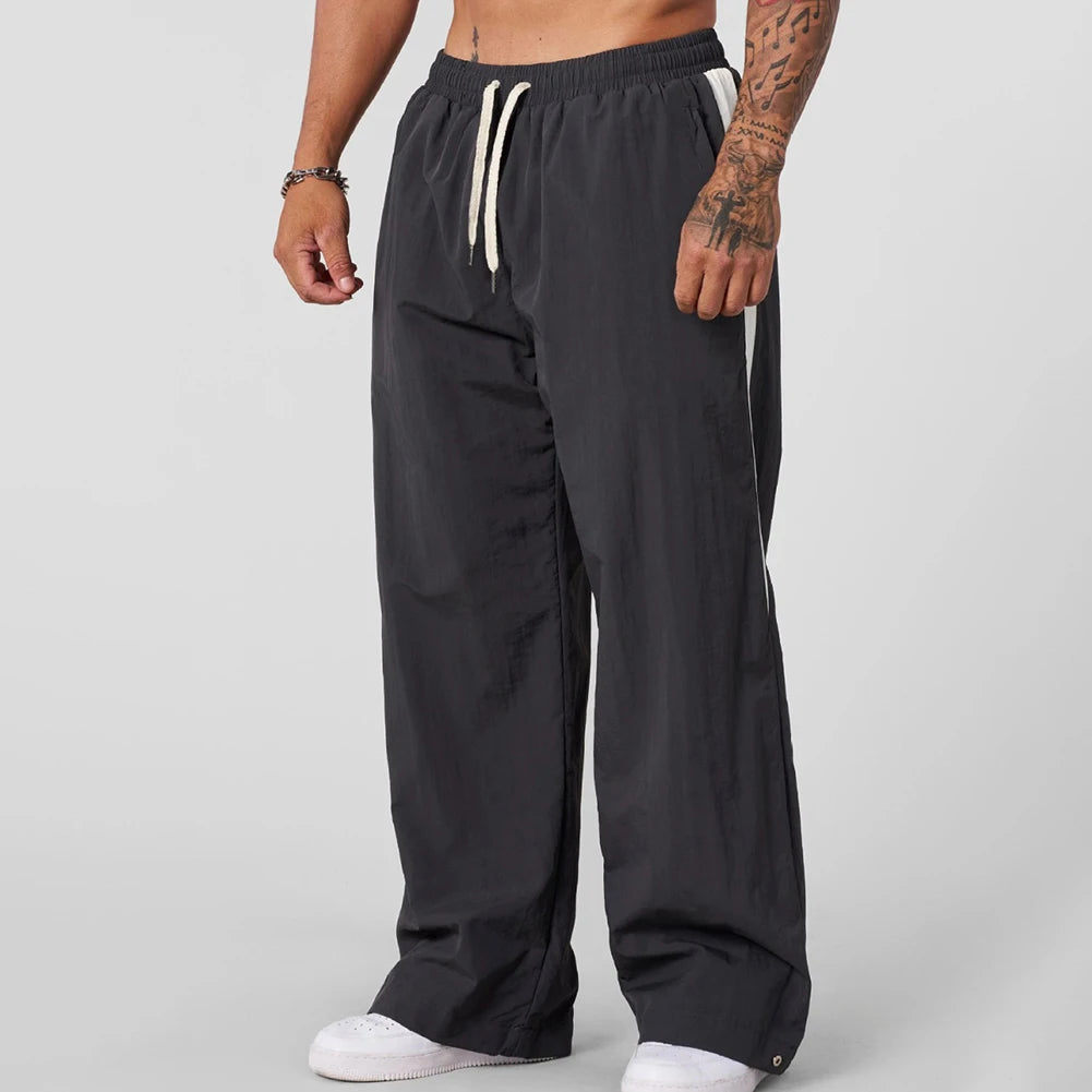 Men Sports Jogging Pants Male Breathable Fitness Sweatpants Loose Wide Leg Casual Trousers Men's Clothes