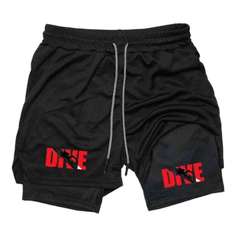 Men Running Shorts 2 In 1 Double-deck Sport Sportswear Gym Fitness Short Pants Training Jogging Bottom Men's Clothing