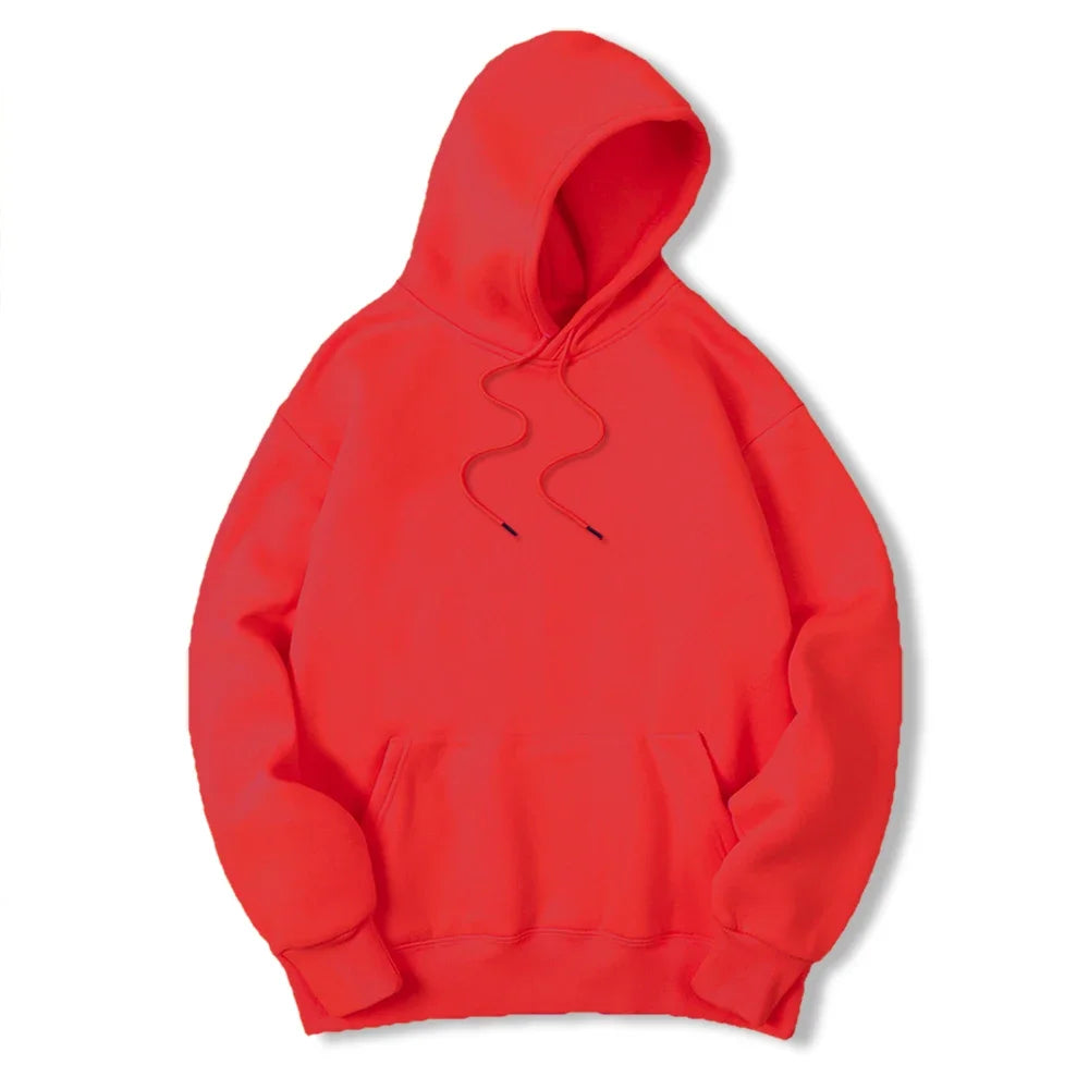 2025 Men's Solid Color Hooded Sweaters Men's Warm Wool Sweater Fashionable Street Clothing Loose  Breathable Jersey Brand Hooded - ATFH