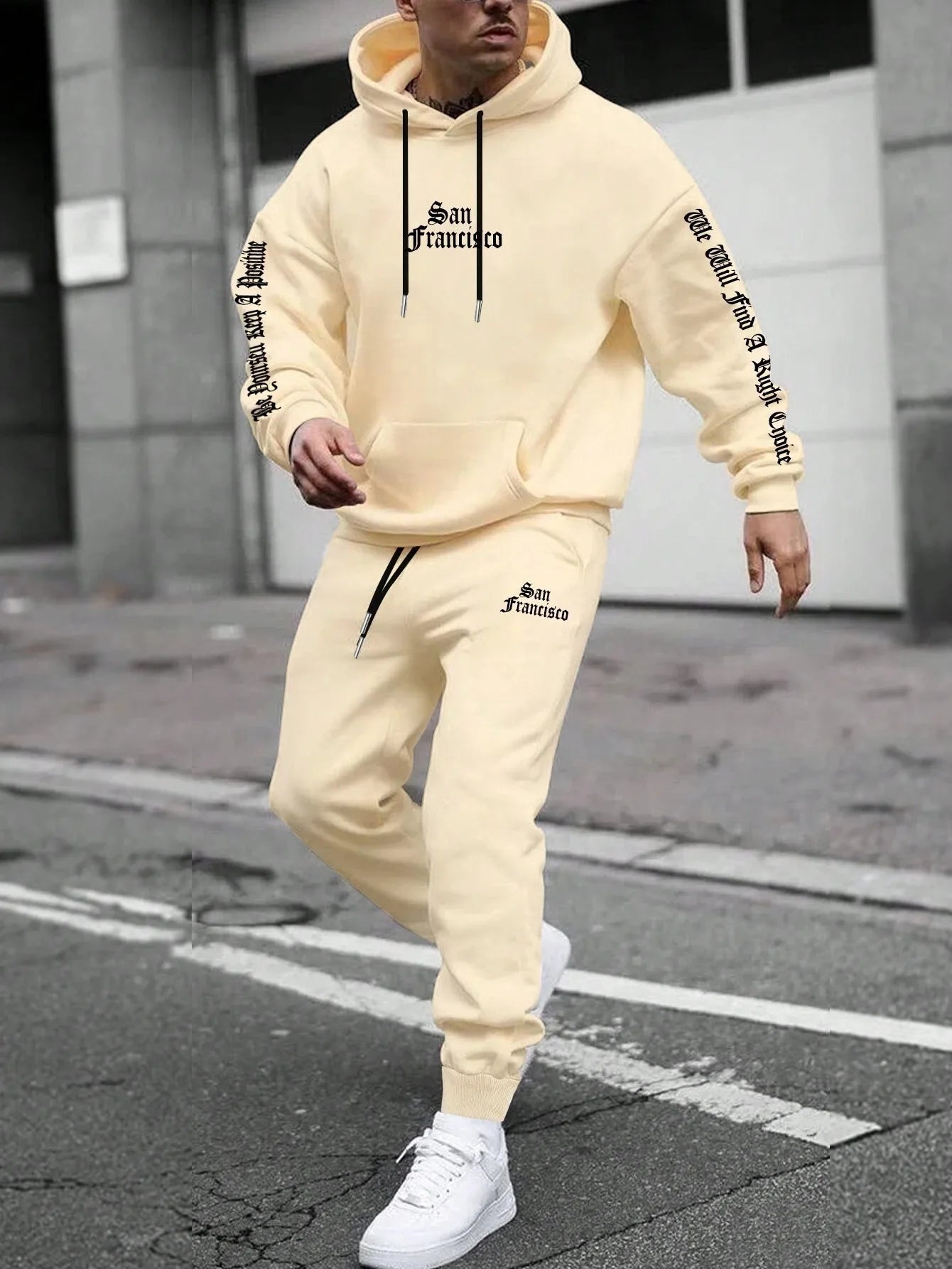 2026 Spring and autumn two-piece men's drawstring women's sports set hooded set quality comfortable casual pullover fashion - ATFH