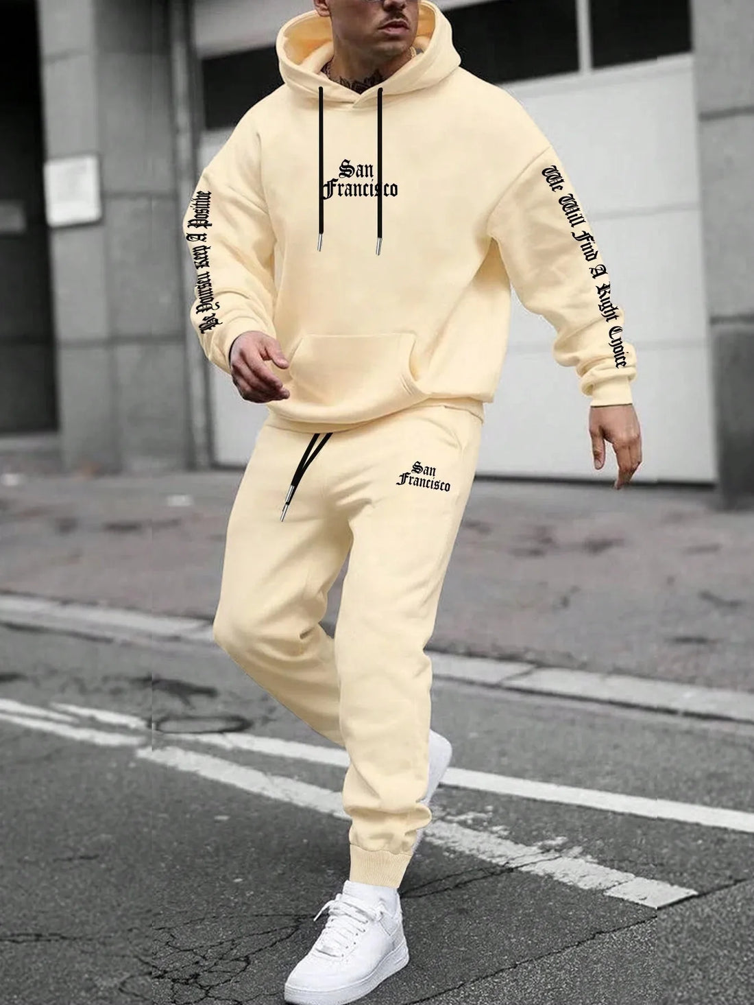 2026 Spring and autumn two-piece men's drawstring women's sports set hooded set quality comfortable casual pullover fashion - ATFH