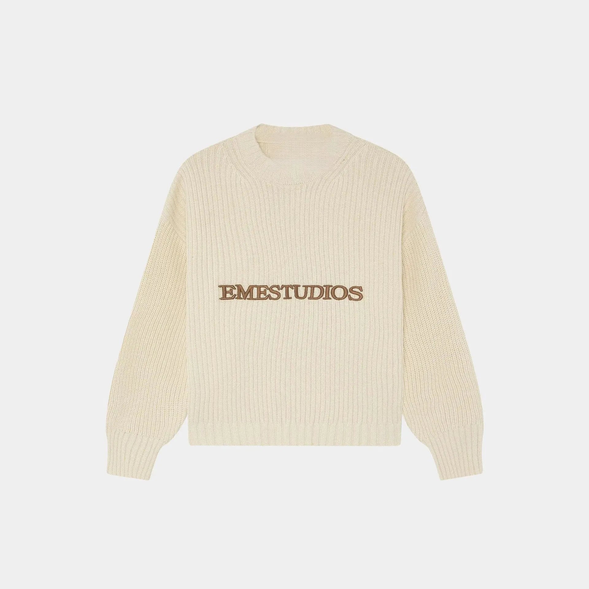 Eme Letter Y2k Street Round Neck Sweater Men's And Women's Loose Fitting Pullover Casual Retro Knitted Sweater Autumn And Winter - ATFH