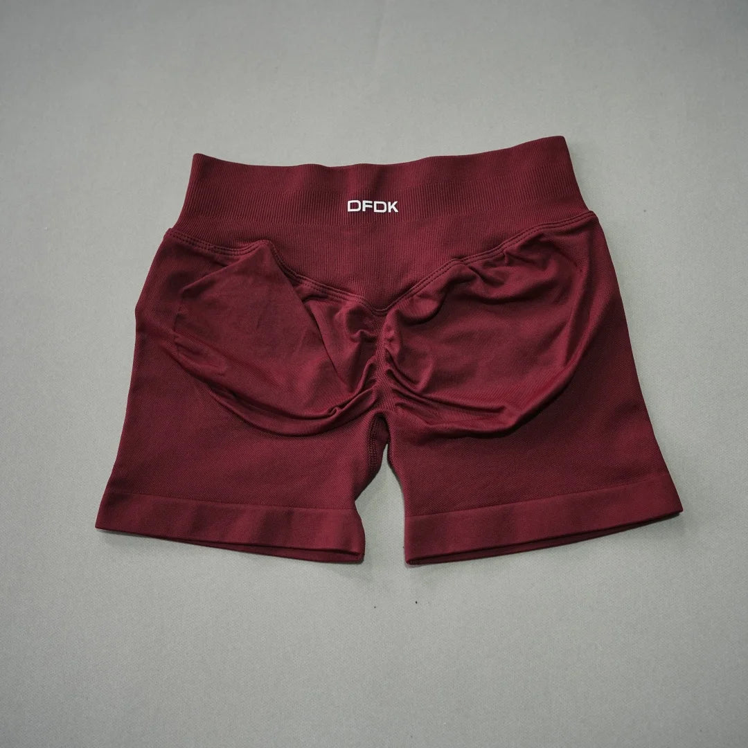 DFDK Women High Rise Scrunch Booty Shorts Seamless Push Up Shaping Squat Proof Anti Rolling Fitness Gym Athletic Running Yoga