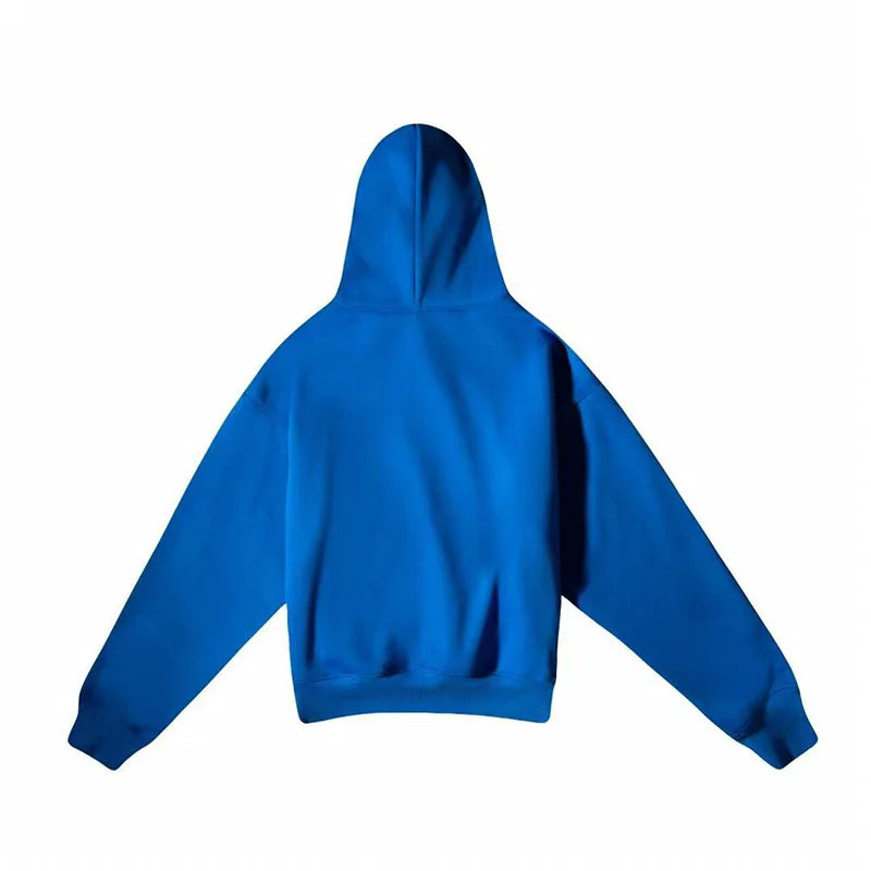 Autumn Winter High Street Oversized Kanye West Hoodie Men Women 1:1 Solid Color Black Brown Red Blue Pullover Streetwear Hooded - ATFH