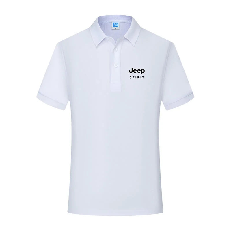 JEEP SPIRIT men's printed T-shirt summer cotton polo shirt casual sports collar short sleeved shirt