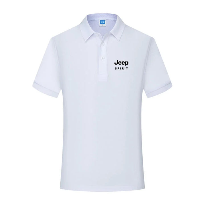 JEEP SPIRIT men's printed T-shirt summer cotton polo shirt casual sports collar short sleeved shirt