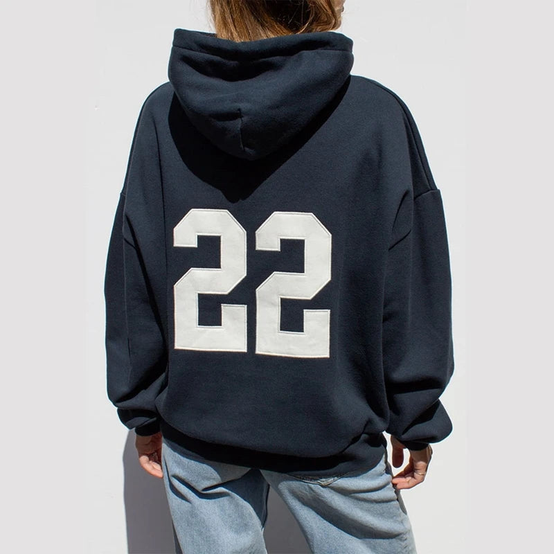Y2K Retro Loose Hoodies Vintage Pattern Drawstring Hooded Women Casual Long Sleeve Sweatshirts Pullovers Fall Winter Streetwear - ATFH