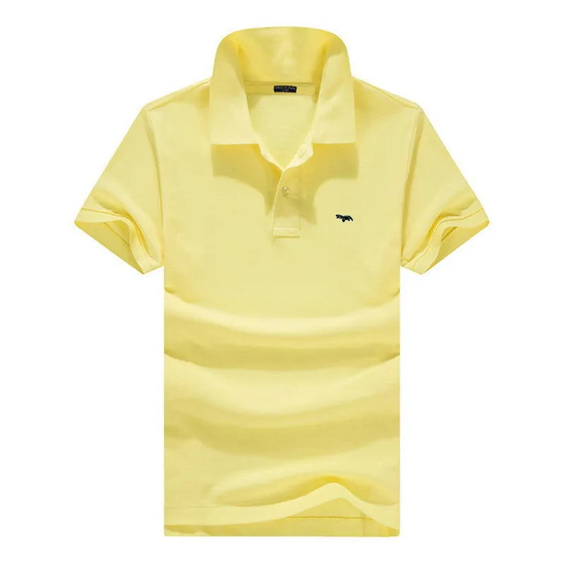 100% pure cotton Spring summer men's fashion sports brand embroidered short sleeved POLO shirt business casual T-shirt