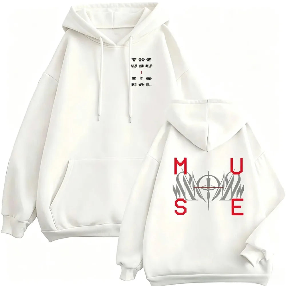 Gothic Abstract Symbol Graphic Men Hoodie Pullover Long Sleeve Oversized Loose Fit Streetwear Hip Hop Sweatshirt Tops