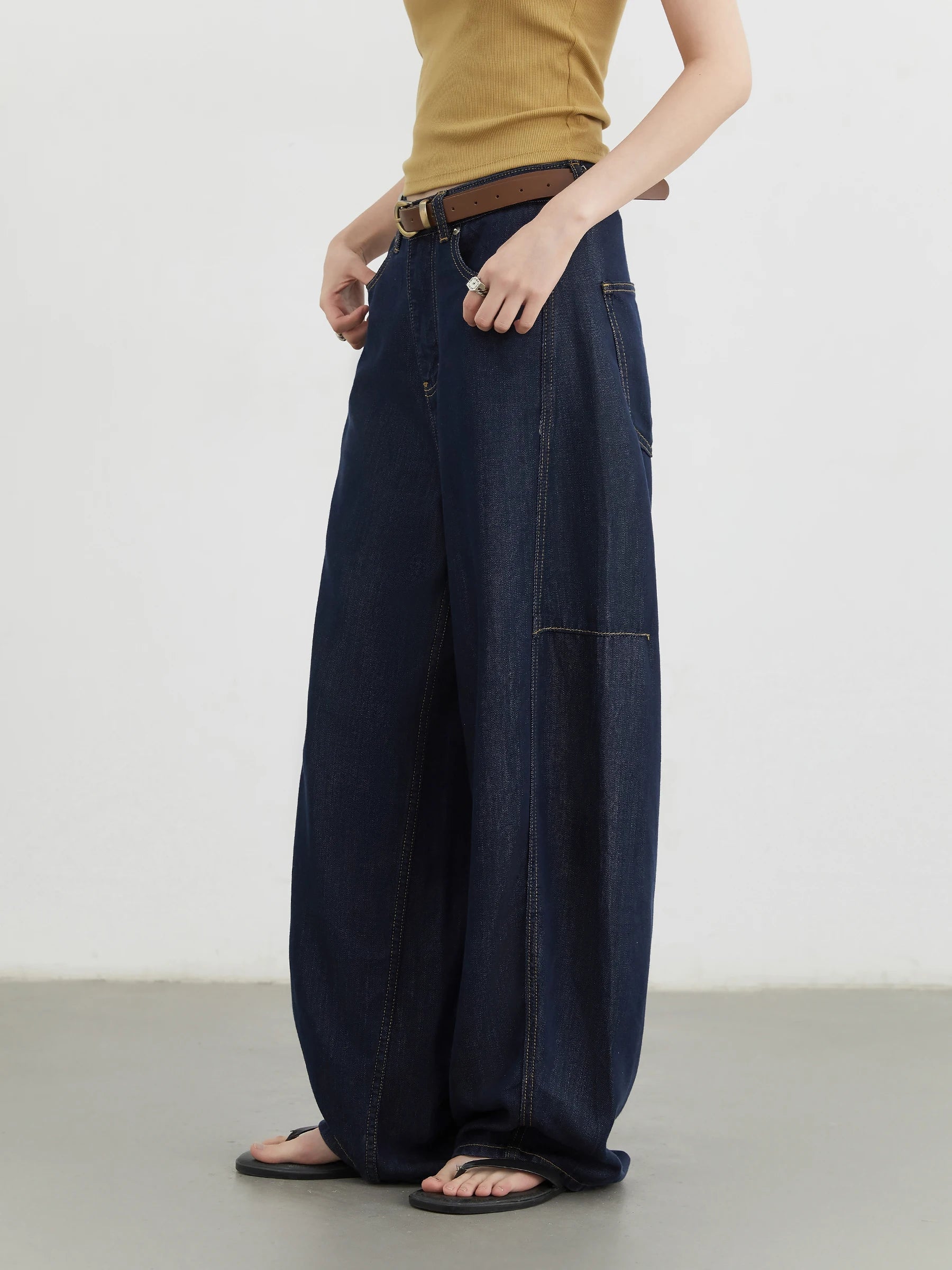 CHIC VEN Women's Jeans Loose Casual New High Waist Split Female Wide Leg Denim Pants  Spring Autumn 2025 ATFH