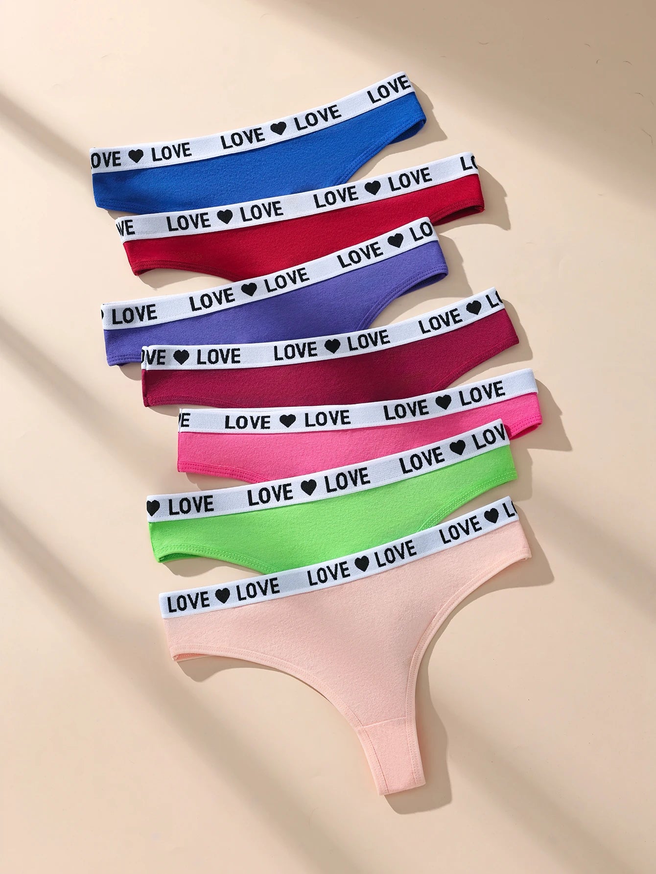 10Pcs Sexy Women Thongs Low Waist Panties Underwear Letter Girls Briefs Cotton G-String Breathable Ladies Panty Female Lingerie