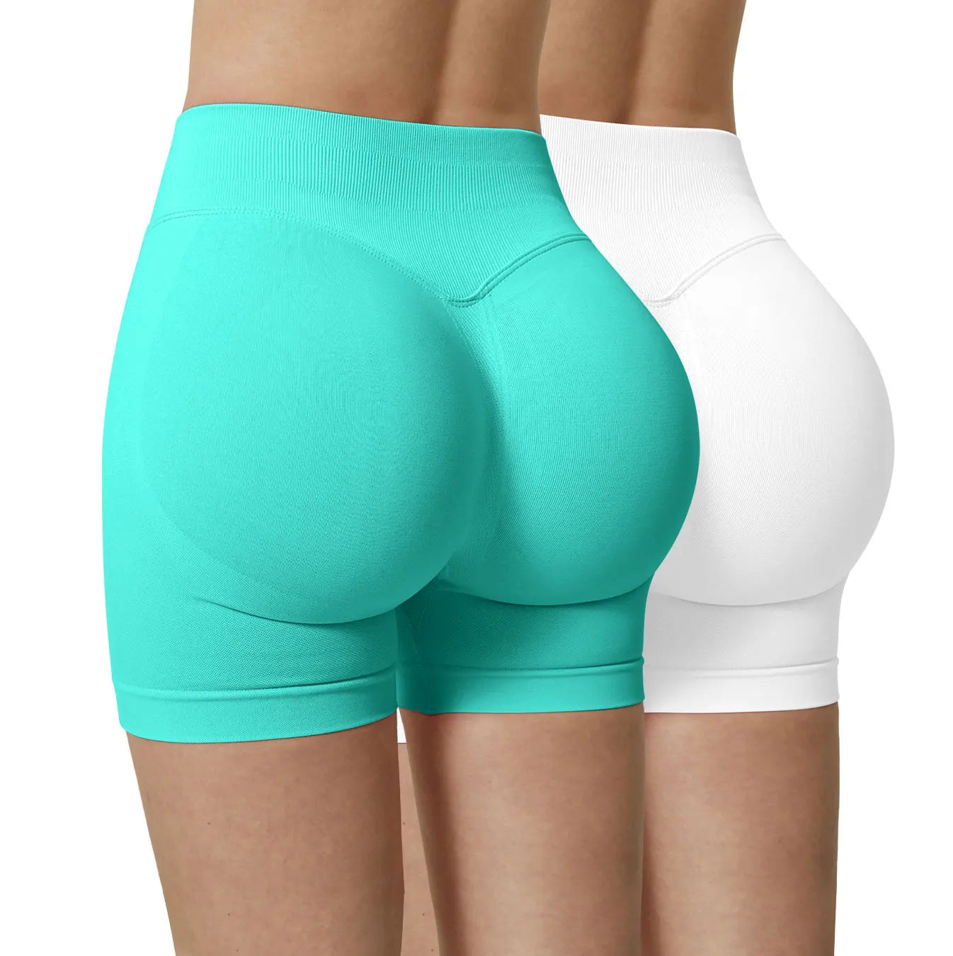 CZGUKE-2PS Seamless Women High Waist Shorts Butt Lifting Tummy Control Scrunch Booty Gym Fitness Workout Running Yoga Sports