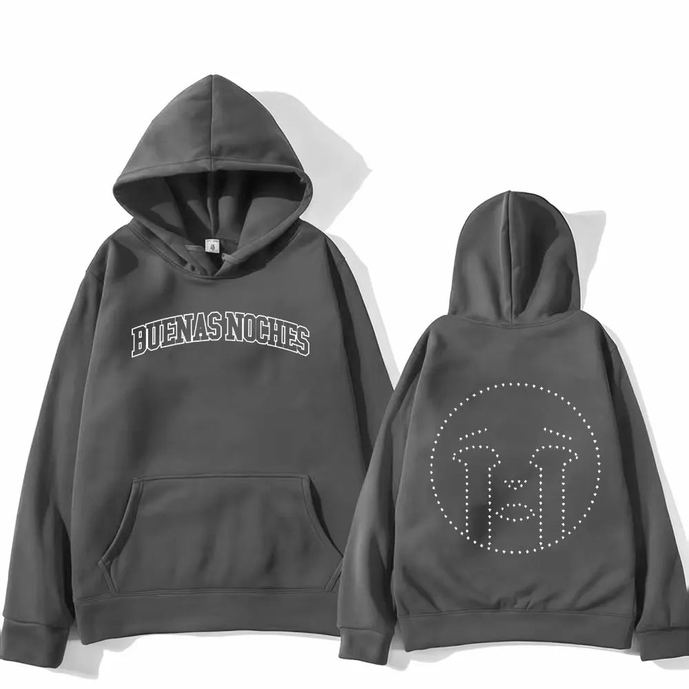 Rapper Quevedo Buenas Noches Gothic Long Sleeve Hoodie Casual Fleece Sweatshirt Men Women Oversized Fashion Cozy Unisex Hot Sale - ATFH