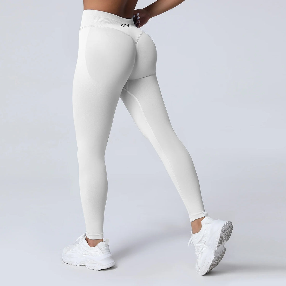 New Release Women‘s Low Ribbed Band Scrunch Bum Seamless Yoga Pants Gym Leggings Fitness Sweat Wicking Stretch Workout Tights - ATFH
