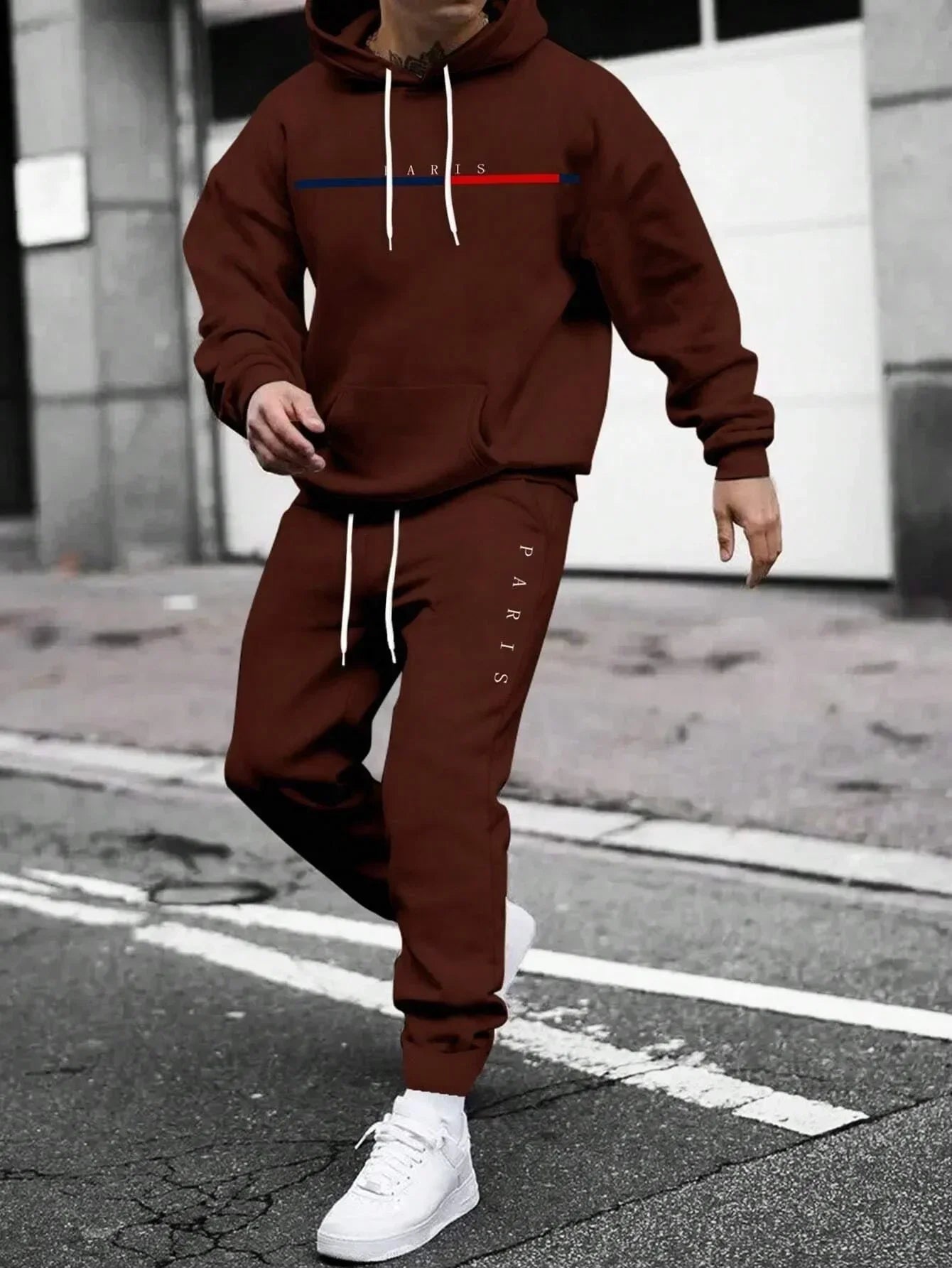 2026 Spring and autumn two-piece men's drawstring women's sports set hooded set quality comfortable casual pullover fashion - ATFH