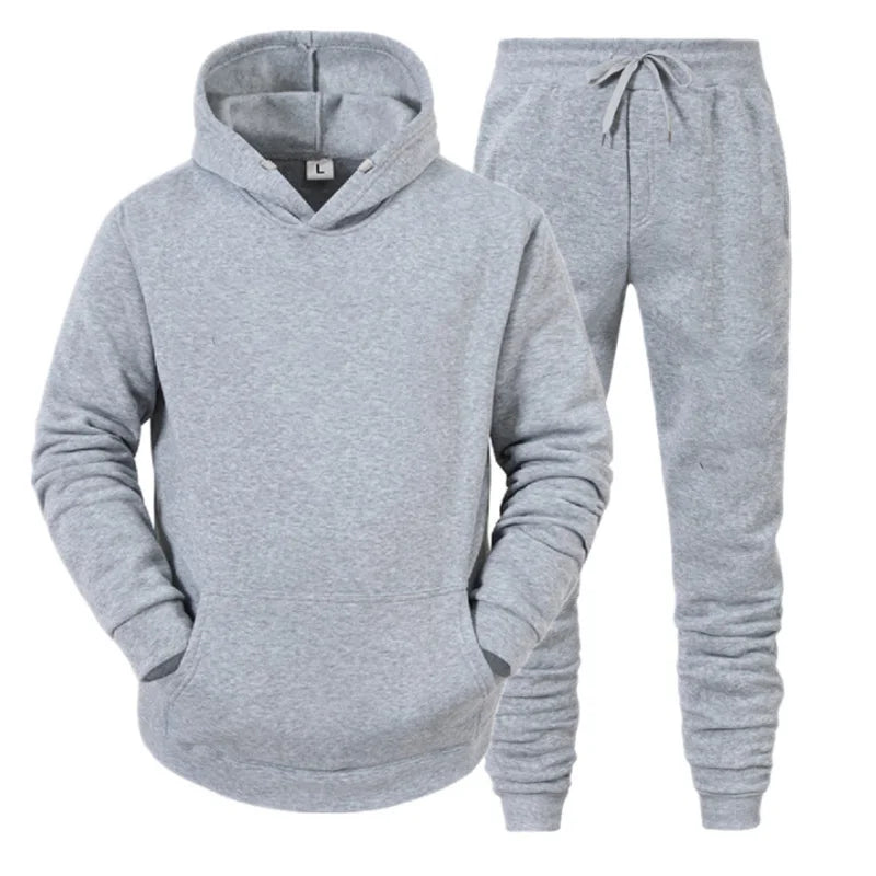 Men Sportswear Sweater Suit Hoodies + Pants Sports Clothing Spring Autumn Sets Jogging Trousers Running Male Tracksuits - ATFH