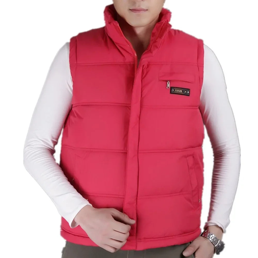 2021 Bestseller Winter Mens Cotton Vest Coats  Mandarin Collar Men Warm Windbreak Casual Waistcoat Plus Size XL-5XL 4 Color ATFH