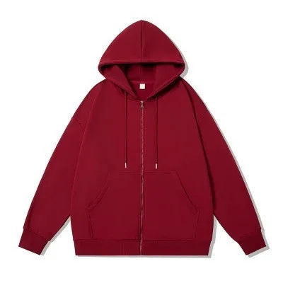 Zipper Hoodies Autumn Winter Men's New Long Sleeve Hooded Sweatshirt Fashion Casual Male Outfit Sportwear Loose Fit Clothes - ATFH