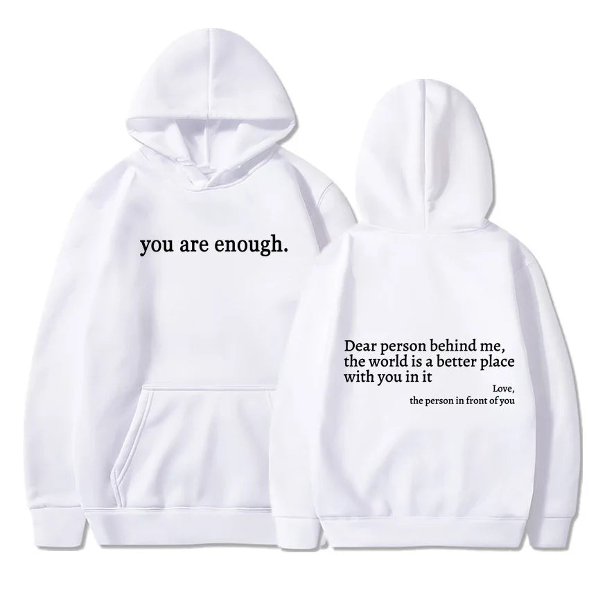 Dear Person Behind Me Men's Kangaroo Pocket Hoodie Classic Retro Women's Back Text Hoodie Neutral Fashion Hoodie Autumn Winter
