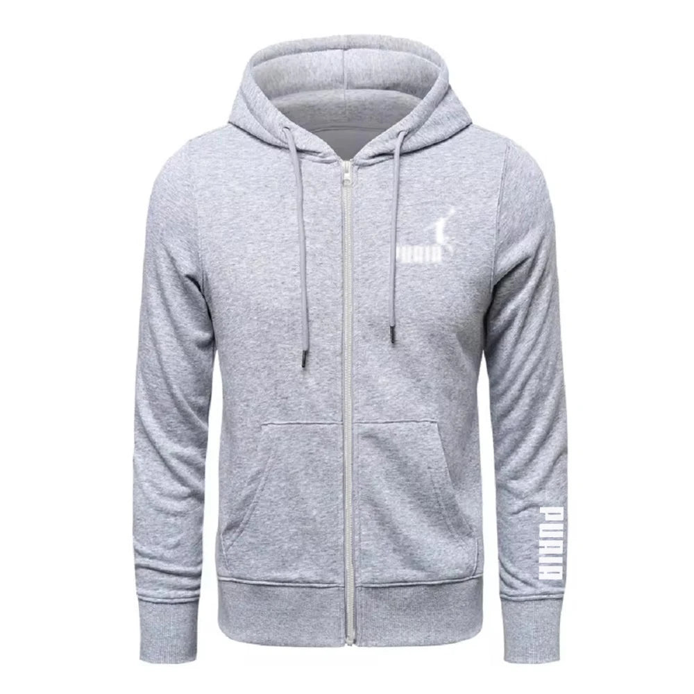 Men's zipper hooded pullover hoodie sweatshirt street rock long-sleeved loose jacket coat casual hooded sports shirt 20th centur - ATFH