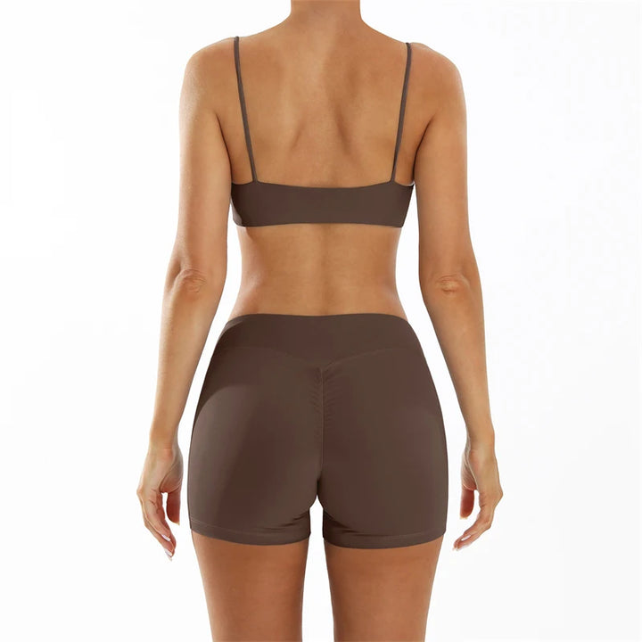 Summer Yoga Set Short 2 Piece Fitness Suit Sport Workout Outfit Women's Tracksuit Scrunch Gym Clothes Female Exercise Sportswear - ATFH