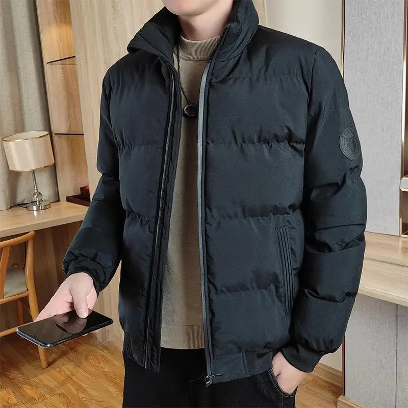 2025 Men's Puffer Jacket Thermal Warmth Quilted Coat Stand Collar Streetwear Casual Outerwear Oversized Athleisure Winter Coat ATFH